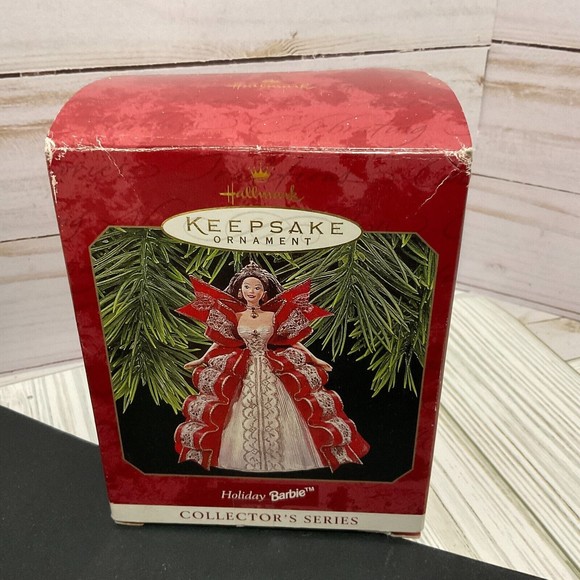 Hallmark 1997 Collectors Series Holiday Barbie Christmas Ornament Red Dress - Picture 2 of 3